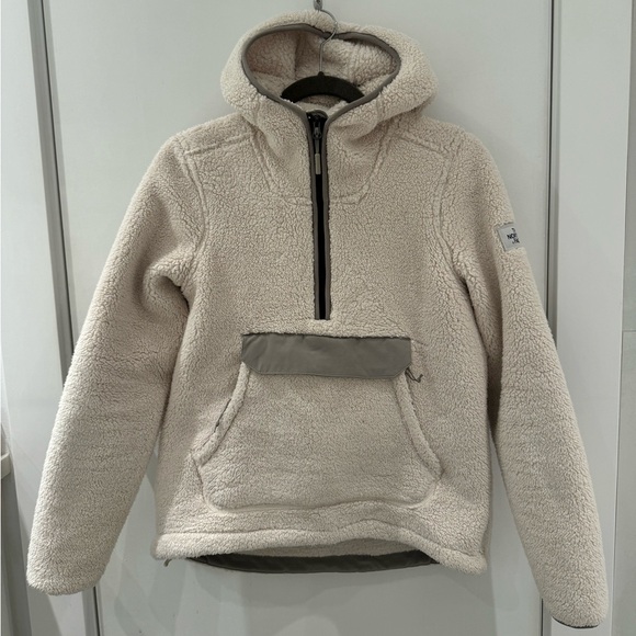 The North Face Original Campshire Fleece Pullover Hoodie (Cream and Grey) - Picture 2 of 7